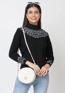 Pull en maille pour femme en mélange de coton, de qualité supérieure, décontracté, pour tous les jours, chaud, tendance automne, prix de gros - Product Image 3