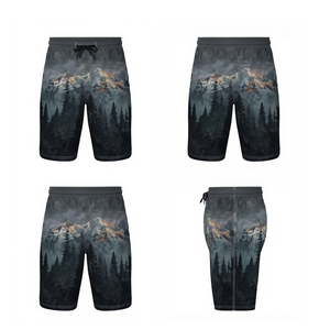 Pantalones Cortos Deportivos con Estampado Gráfico de la Naturaleza para Hombre, Ropa Deportiva Informal para Actividades al Aire Libre, Más Vendidos - Product Image 1