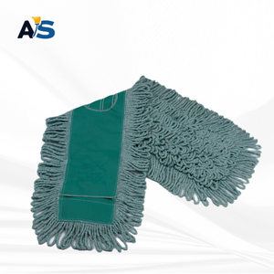 A&S Durable 5x4 Grey Green Dust <b>Mop</b> with Synthetic Cotton Fibers Cut-End Design and Deep Green Backing for Multi-Floor Cleaning - Product Image 1
