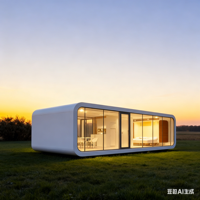 Maison conteneur extensible Apple Cabin 20 pieds, préfabriquée, portable, en acier, modulaire, avec salle de bain intégrée, toilettes et douche, unité mobile