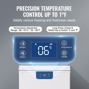 Congelador horizontal compacto de 2.22 pies cúbicos/63 L con 2 cestas extraíbles, puerta superior abatible, ideal para hoteles - Product Image 4