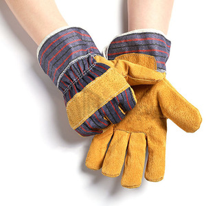 Industrial Grade Leather Safety <b>Gloves</b> Heat Resistant Welding <b>Gloves</b> with Soft Palm and Long Cuff - Product Image 1