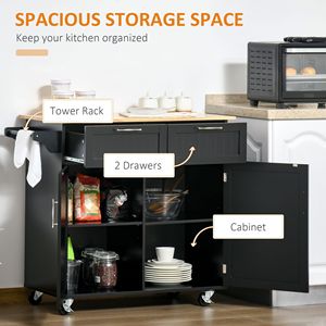 Carrello da Cucina in Acciaio Nero con Piano in Quercia e Ripiani Regolabili - Product Image 4