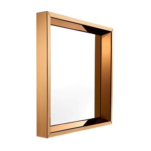 Miroir mural rectangulaire décoratif en laiton torsadé, artisanat luxueux et glamour - Product Image 2