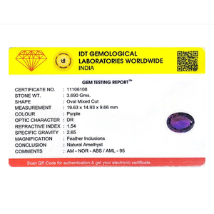 Natural Rough Amethyst Loose Gemstone Lot-18.45 Carat Certified Wholesale-20mm Diameter - Product Image 4