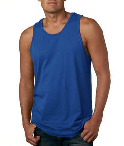 Débardeur en jersey tricoté respirant de qualité supérieure pour homme, décontracté, uni, pour la gym, 100% coton, col rond - Product Image 2
