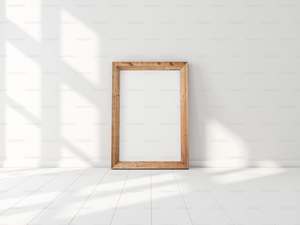 Cadre photo rectangulaire en bois fait main, design minimaliste moderne orné, finition bois clair, pour table (vertical) - Product Image 3