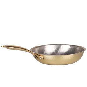 Sartén de Cobre Martillado Vintage con Mango de Latón, Sartén Artesanal Resistente para Cocina Profesional, Doméstica, de Hotel y Restaurante - Product Image 1