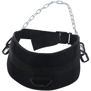 Ceinture en nylon de fitness arrière EVA de 8 pouces personnalisée, vente en gros de ceintures en néoprène à usage intensif, ceinture de traction d'haltérophilie avec chaîne de 36 pouces de long - Product Image 1