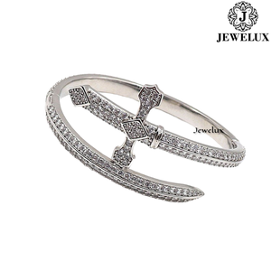 Export Premium Sword Shape <b>Silver</b> Moissanite Diamond Hip Hop Bracelet for <b>Men</b> & Women From Indian Supplier - Product Image 2