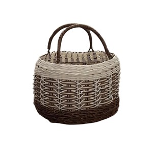 Rattan <b>basket</b> picnic elegant handcrafted natural <b>plant</b> fiber weaving handle beaded storage <b>basket</b> <b>for</b> park outing beach travel - Product Image 4