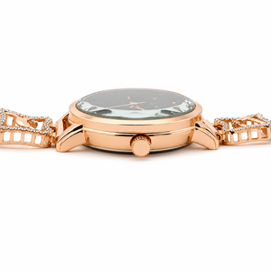 Montre bracelet pour femme en argent sterling 925, résistante à l'eau, cadran noir, accent cristal, mouvement à quartz, élégante, bijoux de mode haut de gamme - Product Image 5
