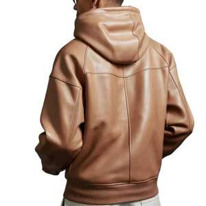 Sudadera con Capucha de Punto Sólido Estilo Gótico Vintage de Cuero Negro para Hombre, Sudadera con Capucha Extra Grande, con Bolsillo Delantero, Ropa Casual de Invierno - Product Image 2