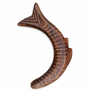 Hand Carved Brown Wooden Fish Theme <b>Bag</b> Handles Decorative Purse Handles Artisan Craft Accessories for Handmade <b>Bags</b> Antique - Product Image 1