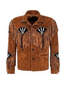 <b>Mens</b> Gilbert <b>Suede</b> Fringe <b>Jacket</b> - Product Image 1