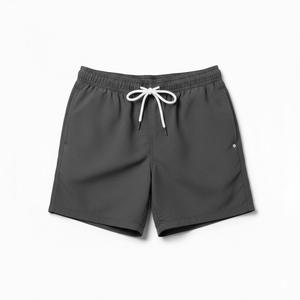 Men's High <b>Elastic</b> Waist Canvas Knitted Shorts with Quick Dry Breathable Anti-Wrinkle Features and Pockets - Product Image 1