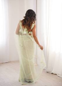 Última Colección de Saris Tradicionales de Diseño Reglance con Bordado de Lentejuelas, para Bodas, Recepciones, Fiestas, de Secado Rápido - Product Image 3