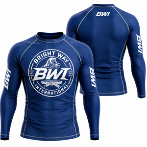 Camiseta de Manga Larga para Hombre BWI, Protección UV, Impresión por Sublimación Azul, Secado Rápido, para Adultos - Product Image 1