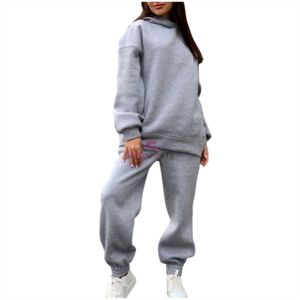 Conjunto Deportivo Holgado con Capucha, Estilo Simple, Logotipo Personalizado, Color Sólido, Spandex/Poliéster, Cordón Ajustable - Product Image 4