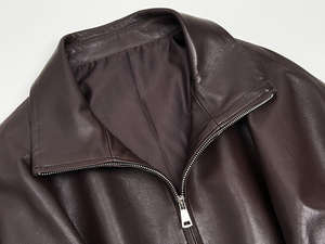 Nouvelle arrivée, vêtements pour femmes, manteau en cuir, style épaules tombantes, veste en cuir de mouton semi-tanné véritable pour femmes - Product Image 4