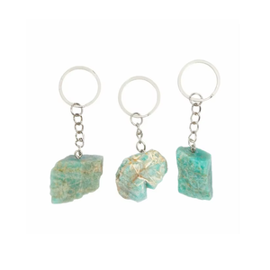 High quality Crystal Keychain Amazonite Rough <b>Key</b> Chine Natural Stone <b>Key</b> Holder Gifts for Women <b>Key</b> <b>Chain</b> wholesale - Product Image 3