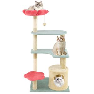 Torre per Gatti Estetica a Più Livelli da 49 Pollici con Cuscino Imbottito a Forma di Fiore - Product Image 4