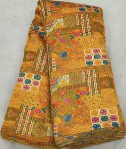 Tissu Jacquard Banarasi Premium Brodé à Motifs Floraux 100% Polyester Séchage Rapide Enduit PA Léger Non Cousu pour Femme - Product Image 2