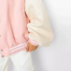 Premium Women Varsity <b>Jacket</b> Custom Letterman Baseball Coat Wool <b>Leather</b> Sleeve Fashion Wear OEM ODM Sample Service - Product Image 5
