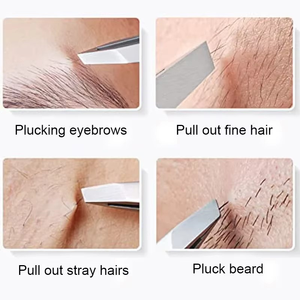 Oferta Especial: Set de Belleza de Acero Inoxidable para Depilación, Tijeras, Pinzas Inclinadas para Cejas y Extensiones de Pestañas - Product Image 4