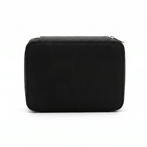 Rootsmen Custom Black Quilted Polyester Water Resistant Soft Lightweight Puffy Travel <b>Makeup</b> Bag Zipper Storage Women Large - Product Image 4