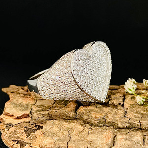 Heart Cut Moissanite Diamond Cocktail <b>Ring</b> Pave Setting Women's Romantic Jewelry Gift Hip Hop Style <b>Iced</b> Out Bling <b>Ring</b> for Her - Product Image 6