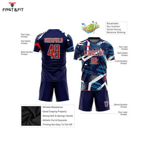 Maillots de football par sublimation 2026 en polyester et coton, manches courtes, unisexe adulte, anti-bactériens, séchage rapide, ensembles d'uniformes de football - Product Image 3