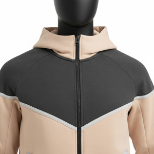 Custom <b>Men</b>’s Sportswear Tracksuit Set with Zipper Jacket and <b>Jogger</b> Pants, Cotton <b>Polyester</b> Blend, OEM ODM Gym Training Set - Product Image 5