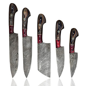 Ensemble de couteaux de cuisine en acier Damas, collection complète de couteaux culinaires pour hacher, trancher, couper en dés, préparer les légumes et la viande - Product Image 1