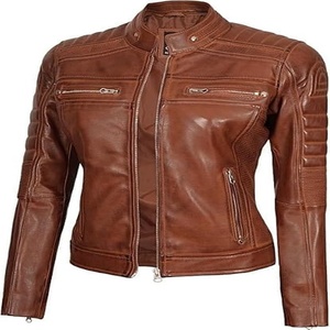 Dernière veste unisexe en cuir 2026 de qualité supérieure, couleur marron foncé magnifique, forme élégante et moderne. - Product Image 3