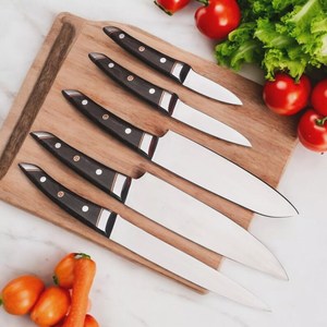 Handmade Stainless Steel <b>Knife</b> <b>Set</b> -5 Pcs Kitchen <b>Knife</b> <b>Set</b> With Leather Roll Bag With Wenge Wood Handle 100% High Quality - Product Image 1