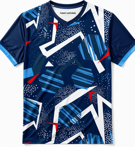 Camiseta de Fútbol FURAT Unisex con Cuello en V, Estampado Geométrico por Transferencia de Calor, de Poliéster que Absorbe la Humedad, de Secado Rápido, Manga Corta, Corte Atlético - Product Image 1