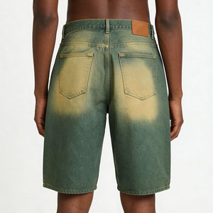 กางเกงยีนส์ขาสั้นสไตล์วินเทจแฟชั่นสตรีทแวร์สำหรับผู้ชาย ตัดเย็บตามสั่ง ซัมเมอร์ แอซิดวอช - Product Image 2