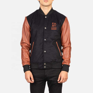 Unique Design High Quality Canvas Casual Stand Collar Button Men's Winter <b>Letterman</b> <b>Jacket</b> for Online Sale - Product Image 6