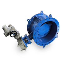 Vanne papillon excentrique motorisée DN150-3200 en fonte ductile avec actionneur électrique AOMA, extrémités à brides PN10/PN16/PN25, garantie 18 mois