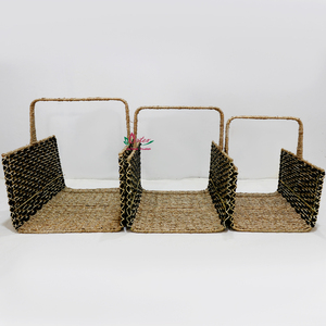 Juego de 3 Cestas Rectangulares de Mimbre Artex, Accesorios Naturales Tejidos a Mano para Chimenea, para Almacenamiento de Leña - Product Image 2
