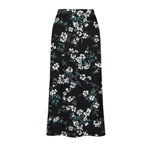 Women's Floral Chiffon A-Line <b>Skirt</b> Elastic Waist Soft <b>Pink</b> Tulip Print Full-Length Spring Style Elegant Woven <b>Satin</b> All Seasons - Product Image 3