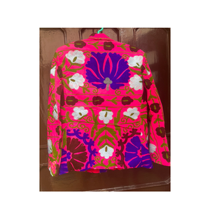 Blazer Suzani Hecho a Mano, Chaqueta Bordada Tradicional, Ropa Étnica para Mujer, Abrigo de Diseño Elegante - Product Image 4