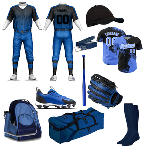 Best Selling ARGZ IMPEX Unisex Adult <b>Baseball</b>/Softball Uniform Kits Set Polyester Blue Breathable Sports Training Match - Product Image 1