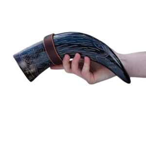 Handcrafted American Style Drinking Horn Durable Leak Proof Reusable Business Gift Carved Accessory Historical Decorative Vessel - Product Image 6