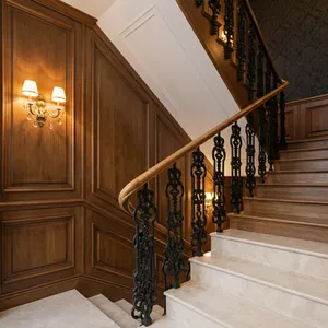 Premium Iron Brass Handrail System Modern Metal Stair <b>Railing</b> Spindles Home Staircase Renovation Hardware WALIA <b>STEEL</b> CRAFT - Product Image 3