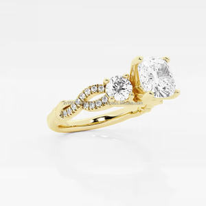 Anillo Vintage de oro de 14 quilates con diamante de cojín IGI/GIA Lab Grown compromiso/anillo de bodas para joyería de fiesta de mujer - Product Image 2