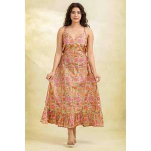 ชุดเดรสยาวผ้าฝ้ายพิมพ์ลายสำหรับผู้หญิง ชุดเดรสแม็กซี่ฤดูร้อนน้ำหนักเบา สไตล์ลำลองสบายๆ - Product Image 6