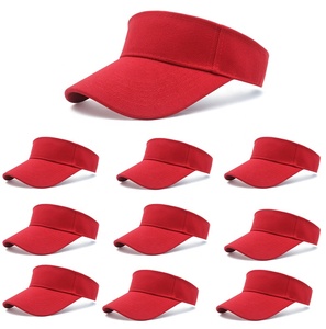 Wholesale Sports Sun Dark <b>Red</b> Visor Hat Women Men Adjustable Clip on Visors Outdoor Golf Beach Cap - Product Image 1