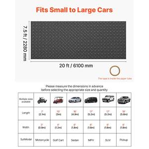 Ruban adhésif double face 7,5 x 20 pieds, tapis de protection de sol en PVC à motif diamant, facile à nettoyer, antidérapant, pour garage, entrepôts, salles de sport - Product Image 2